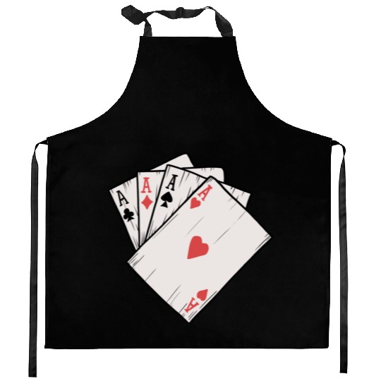 Traditional Tattoo Four Aces Playing Card Game Kitchen Aprons