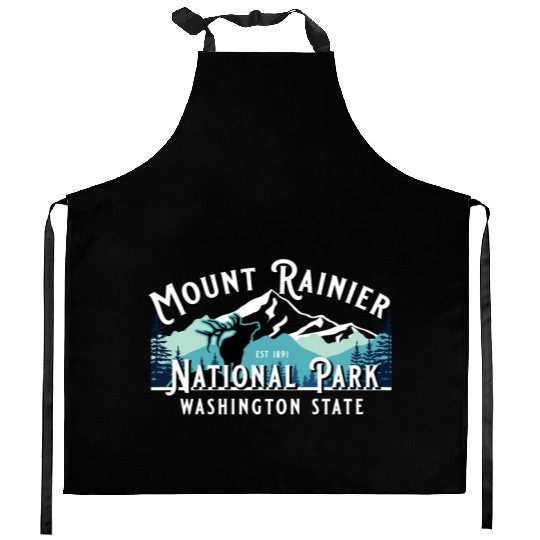 Vintage Mount Rainier National Park Washington Sou Kitchen Aprons