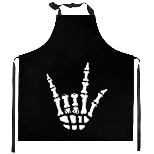 I Love You Sign Language Gift Skeleton Hand Hallow Kitchen Aprons