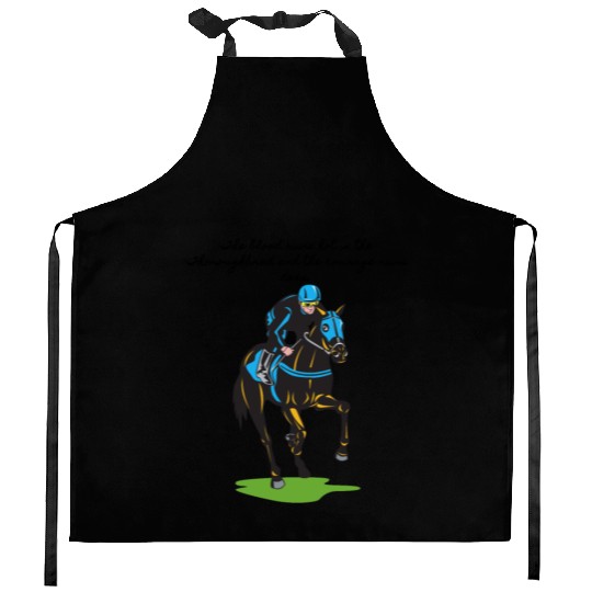 horse racing Kitchen Aprons