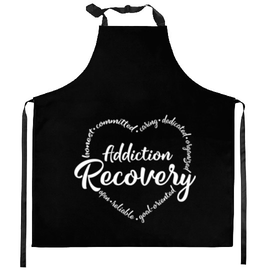 Addiction recovery, sobriety, sober Kitchen Aprons