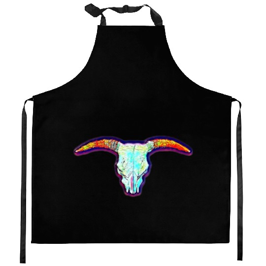 Cow skull Kitchen Aprons