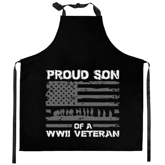 Proud Son Of A Wwii Veteran Kitchen Aprons For Men