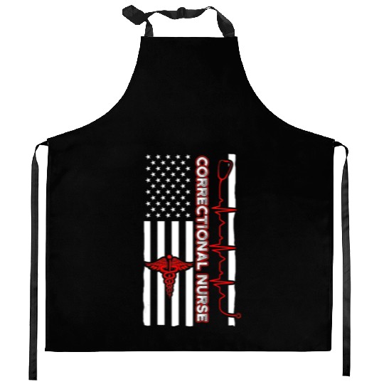 Correctional Nurse USA Flag Nursing RN Kitchen Aprons