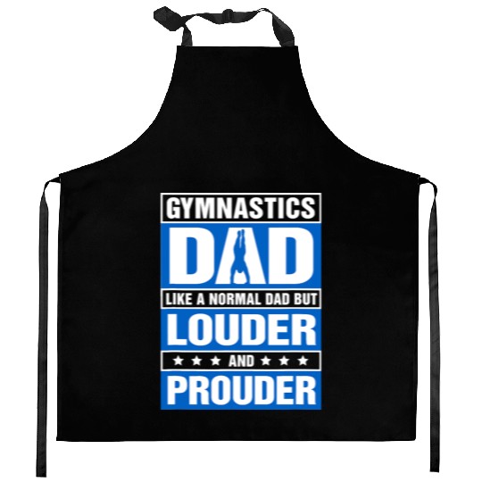 Mens Gymnastics Dad Louder And Prouder Sport Daddy Kitchen Aprons