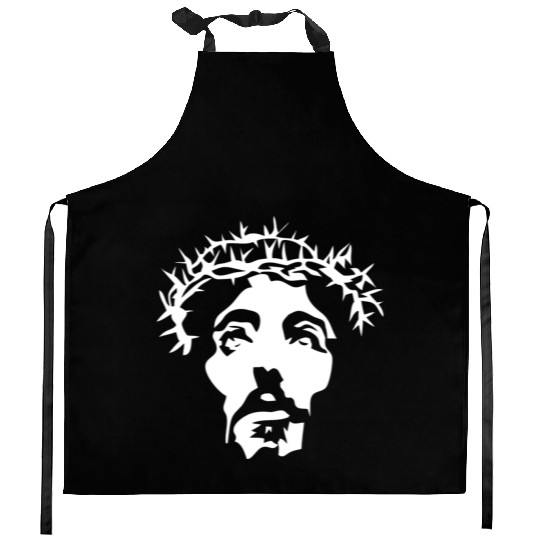Jesus crown of thorns stencil Kitchen Aprons