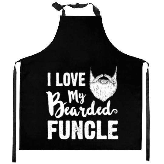 I Love My Bearded Funcle Cool Uncle Family Gift Kitchen Aprons