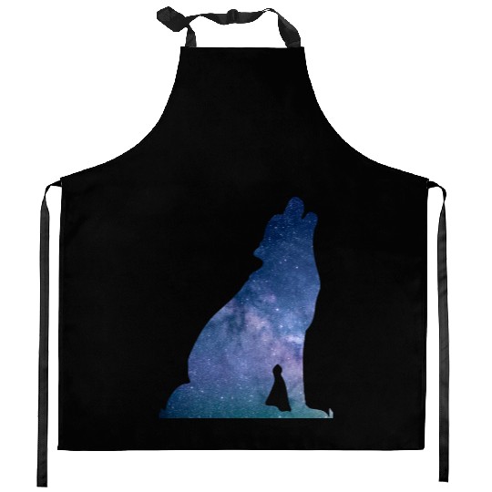 Galaxy Wolf Kitchen Aprons