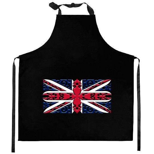 Union Jack British Flag Ornamental Style Kitchen Aprons