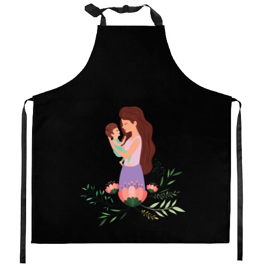 I Love You, Mama & Baby Kitchen Aprons, Mommy and Me Kitchen Aprons