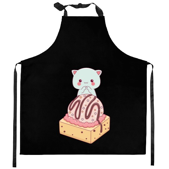 Cute Sweet Ice Cream Cake Kitchen Aprons