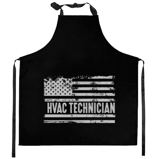 American Hvac Technician United States Flag birthd Kitchen Aprons