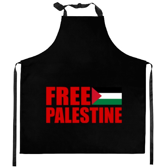 Free palestine Kitchen Aprons