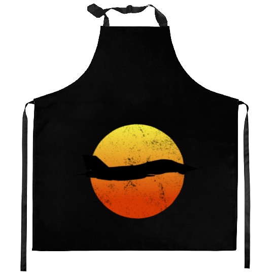 F-14 Tomcat Silhouette Retro Sunset Military F14 Kitchen Aprons