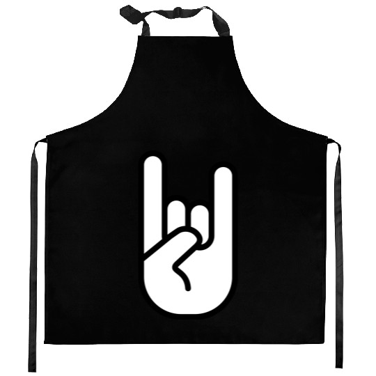 Heavy metal rock hand icon 02 Kitchen Aprons