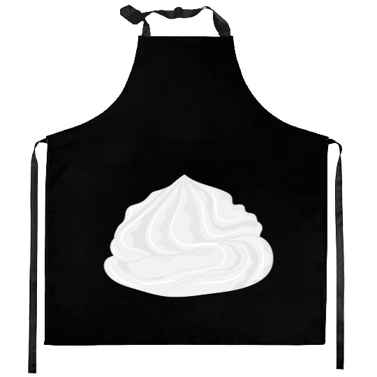 snow-white delicious whipped cream for garnish Kitchen Aprons