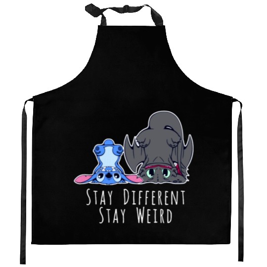 Stay Different Stay Weird Toothless And Stitch Kitchen Aprons