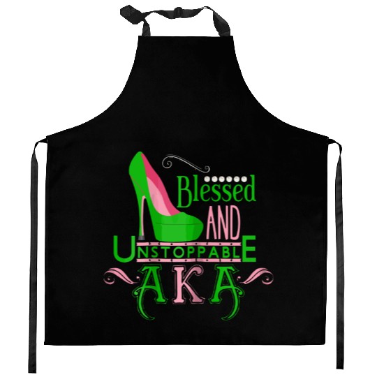 Womens AKA inspired Blessed AKA AKA sorority Alpha Kitchen Aprons