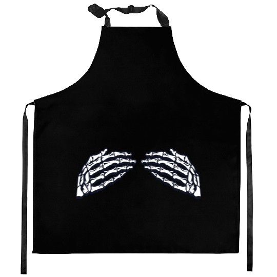 Women's Skeleton Hands Breasts Kitchen Aprons