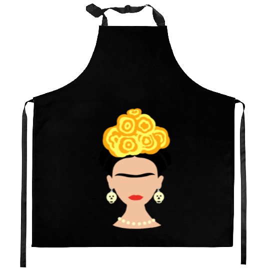 Viva Frida Kahlo Art Print Kitchen Aprons