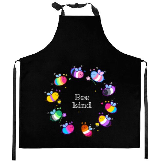 Bee kind LGBTQ+ Pride Kitchen Aprons