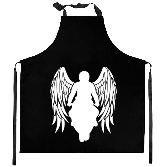 motorcyclist angel wings sportsbike racingbike Kitchen Aprons