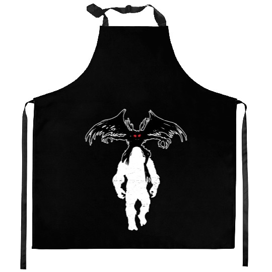Bigfoot Riding Mothman - Funny Sasquatch Myth Kitchen Aprons