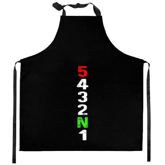 Motorcycle gear shift racing biker heartbeat Kitchen Aprons
