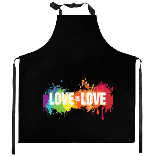 Love is love LGBTQ gay pride Kitchen Aprons