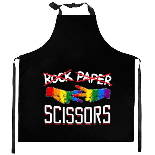 Rock Paper Scissors Lesbian LGBTQ Pride Kitchen Aprons