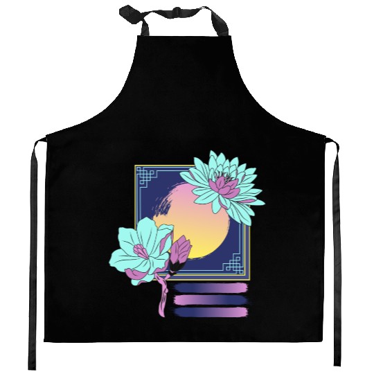 Neon Floral Sunset Kitchen Aprons