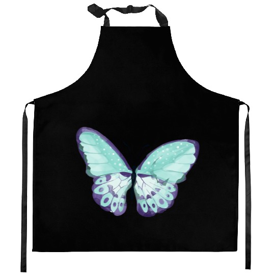 Light Green Butterfly Kitchen Aprons