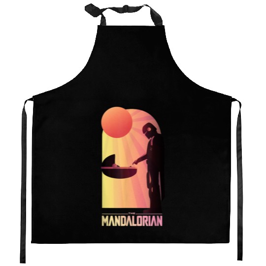 Star Wars The Mandalorian The Child Sunset Meeting Kitchen Aprons