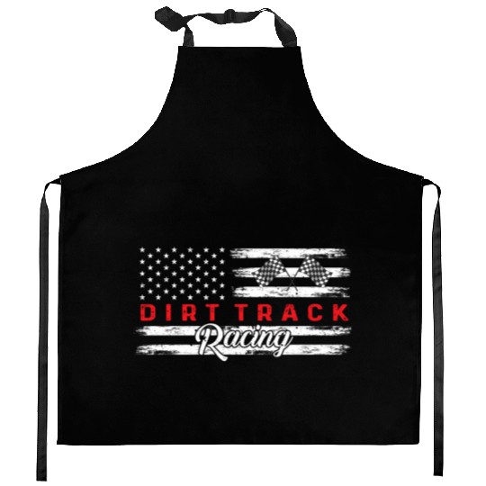 American Flag Dirt Track Racing Car Bike Driver Kitchen Aprons