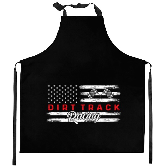 American Flag Dirt Track Racing Car Bike Driver Kitchen Aprons