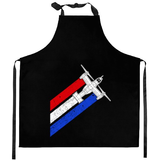 V-22 Osprey Helicopter Red White Blue Contrails Kitchen Aprons