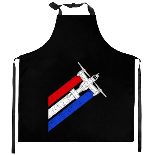 V-22 Osprey Helicopter Red White Blue Contrails Kitchen Aprons
