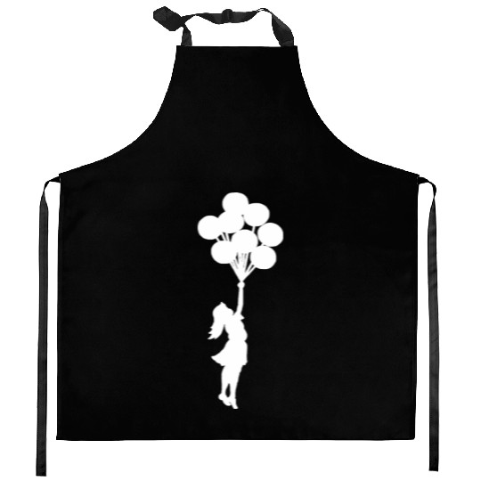 Banksy Girl with balloons. Kitchen Aprons