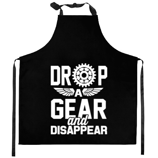 Drop A Gear And Disappear Automotive Racing Kitchen Aprons