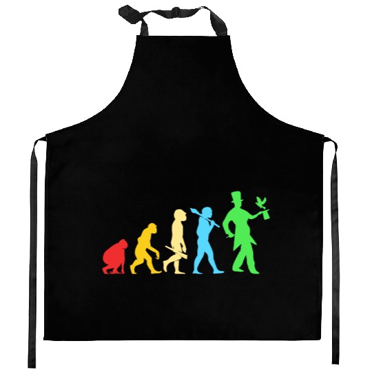 Retro Magic Lovers Magician Evolution Kitchen Aprons