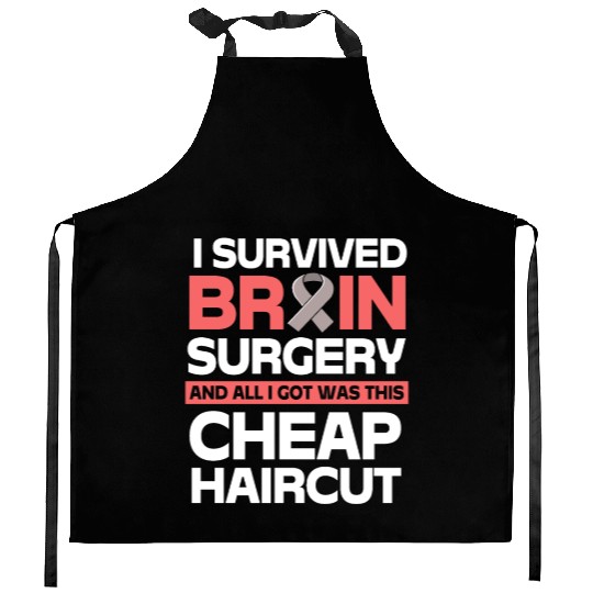 Brain Tumor Survivor I Survived Brain Surgery Kitchen Aprons