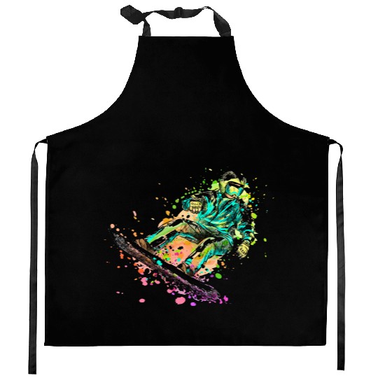 Snowboard Snowboarding Snowboarder Kitchen Aprons