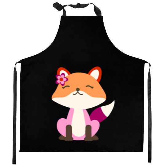 Subtle Lesbian Fox. lesbian fox Kitchen Aprons
