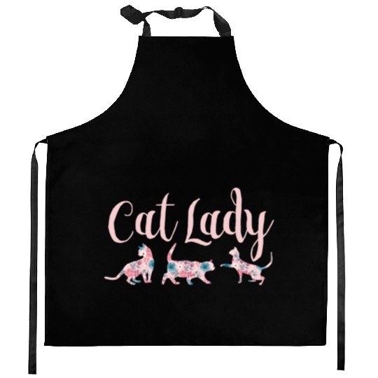 Cat Lady - Cat Mom - Cat owner gift Kitchen Aprons