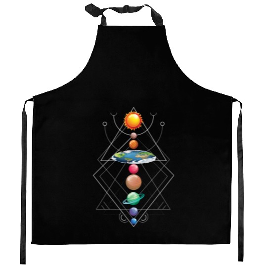 Solar System Flat Earth I Love My Planet Space Kitchen Aprons