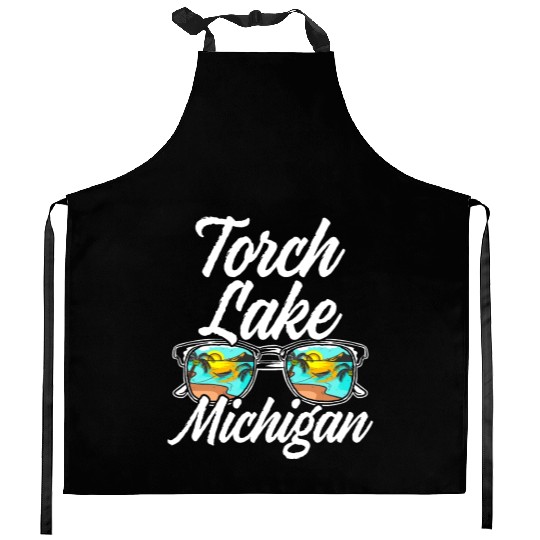 Torch Lake Michigan USA Sunset Vacation Souvenir Kitchen Aprons