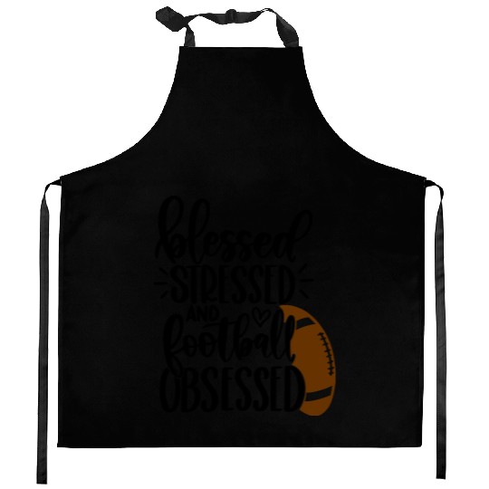 Football Game Day - Blessed Stressed Obsessed Kitchen Aprons