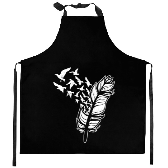 White Doves Feather Peace Freedom Media Writer Kitchen Aprons