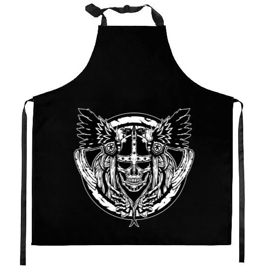 Skull Raven Nordic Axt Odin Thor Norse Viking Kitchen Aprons