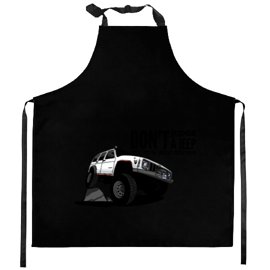 Don't Judge A Jeep Kitchen Aprons by The Bearded